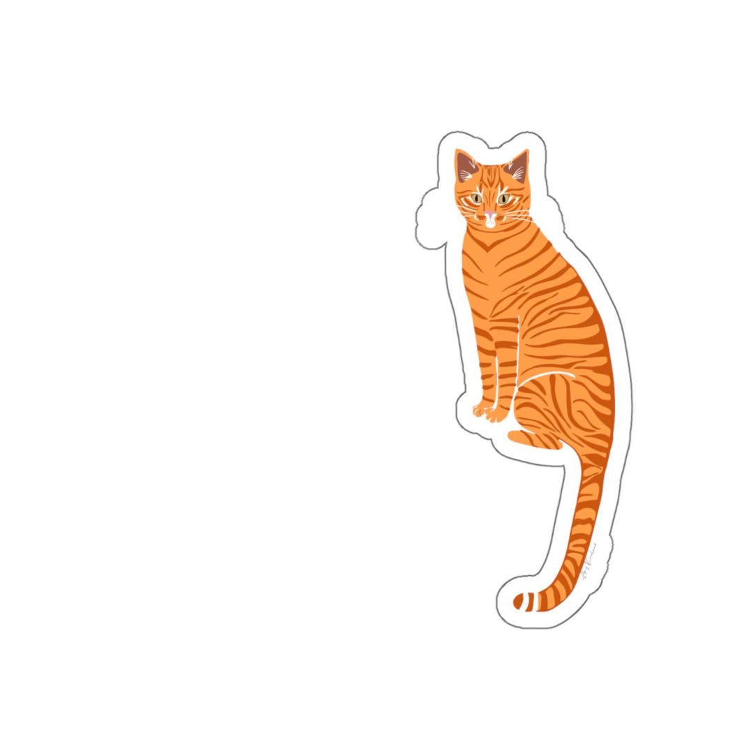 Orange Tabby Cat Die Cut Vinyl Sticker - Etsy