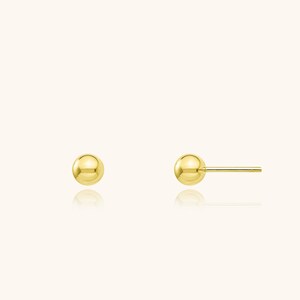 Sterling Silver Basic Mini Ball Stud Earrings by Somese • 925 Sterling silver Stud • 14k Gold plated • Minimalist Earrings • SE10005-7