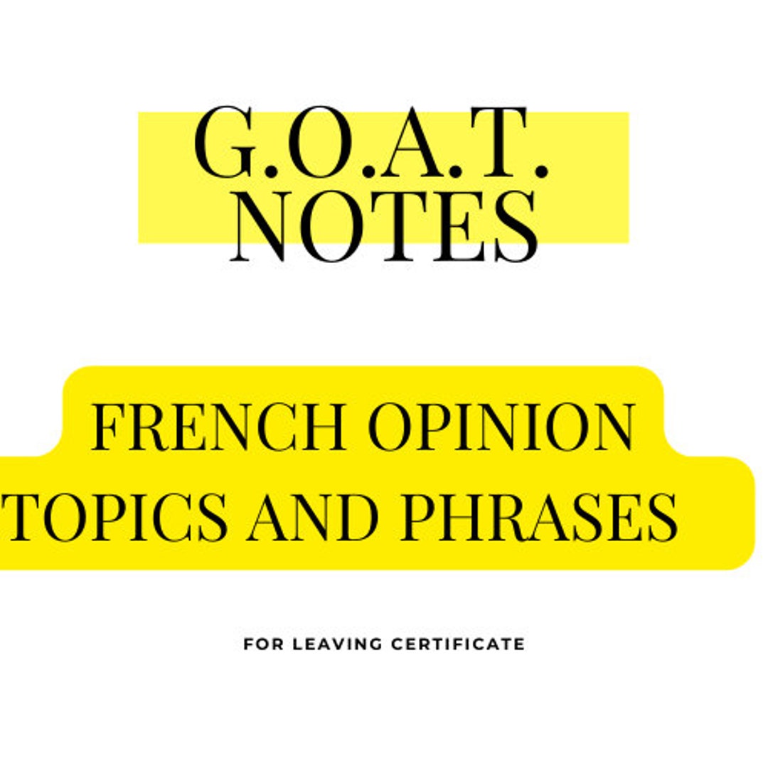 Leaving Cert French Written Paper Notes Opinion Pieces Diary Entry Etsy