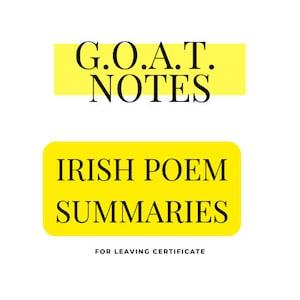 Leaving cert Irish poetry notes digital download
