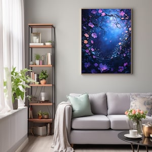 Mystical Forest Art, Enchanted Forest Print, Fantasy Nature Wall Decor, Digital Download Art, Magical Woodland Scene