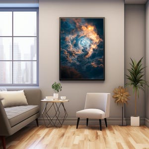 Cosmic Wall Art, Galaxy Digital Print, Fantasy Wall Decor: Ethereal Staircase Art & Celestial Artwork