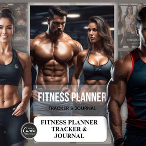 Fitness Planer und Tracker mit Master Wiederverkaufsrecht | Canva Template für Fitness Planer Bundle Printable MRR PLR Sportplaner Digital