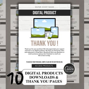 Digitale Produkte Download Mockups & Danke Seiten | Master Weiterverkaufsrechte | Done-for-you Digitale Produktvorlagen | Canva Template PLR MRR