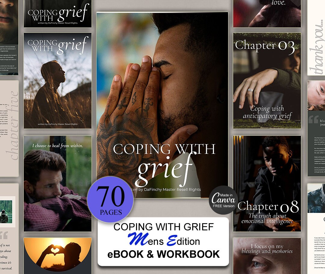 MRR Coping With Grief Mens Edition Ebook + Workbook + Canva Template - Etsy