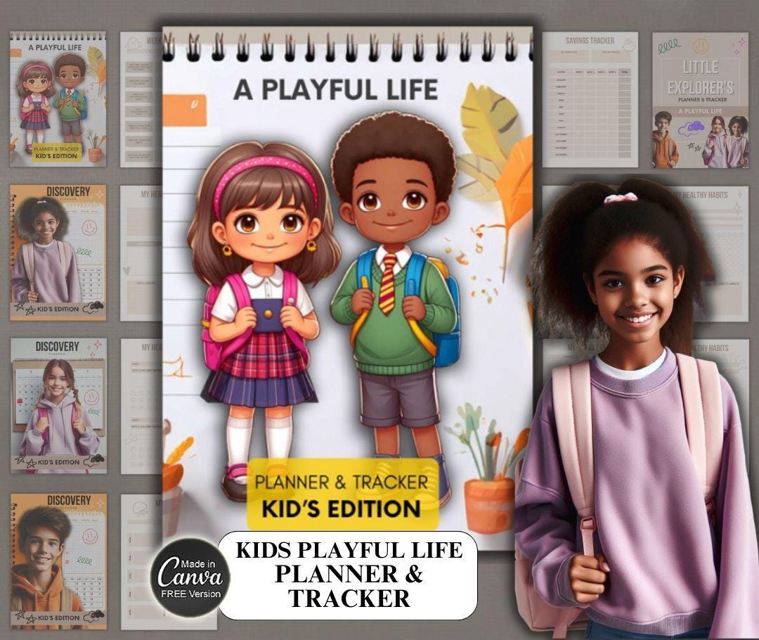 Developmental Journal Tracker Kids Playful Life Tracker and Planner Journal | Kids Tracker Journal ...
