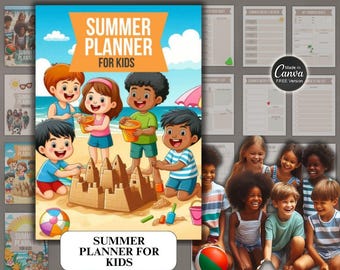 Zomerplanner voor kinderen | Zomerplanner en dagboek voor kinderen met master-resellrechten | Zomerplanner en dagboek voor kinderen PLR Done-For-You DFY