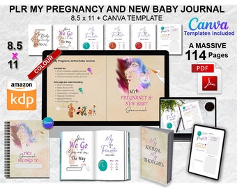 Plr My Pregnancy And New Baby Journal 8.5×11 + Canva Templates