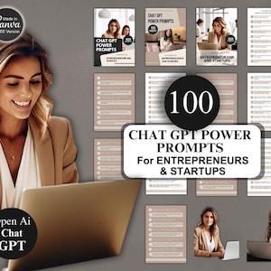 100 Chat GPT Prompts for Entrepreneur & Startups + Canva Template + MRR