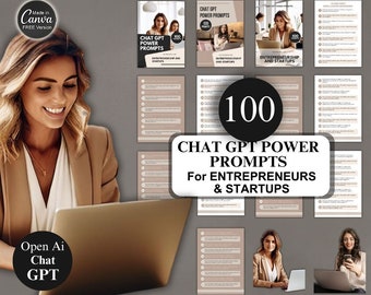 100 Chat GPT Prompts for Entrepreneur & Startups + Canva Template + MRR