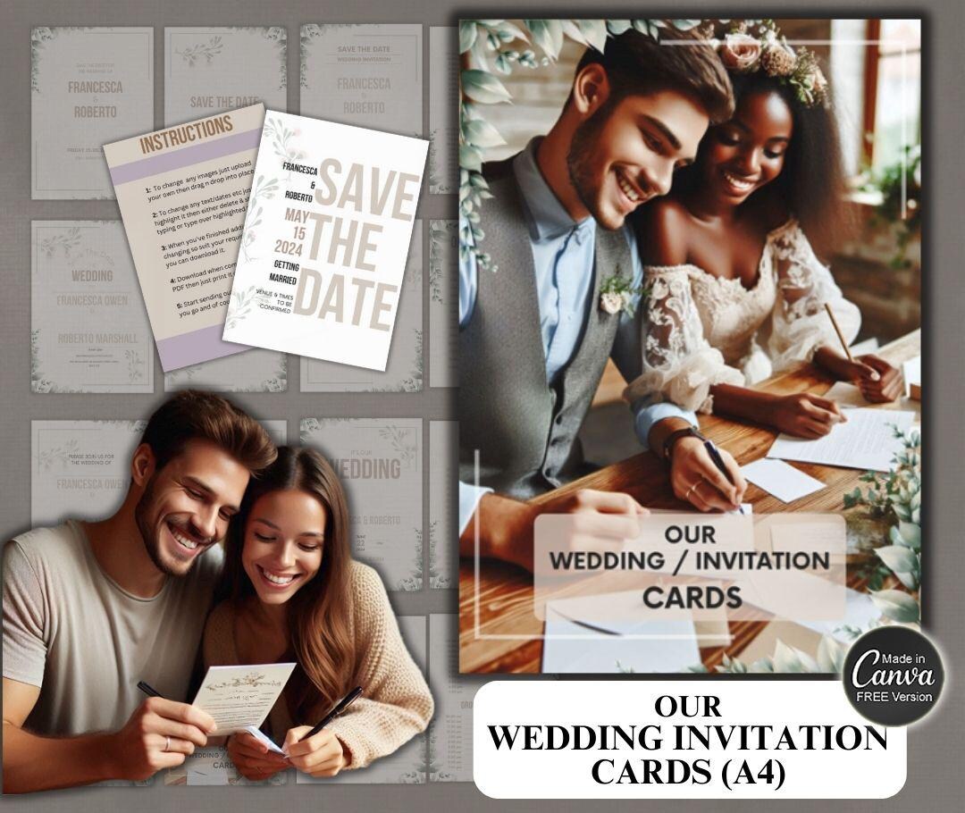 A4 Wedding Invitations Cards | A4 Wedding Invitations Cards With Master ...