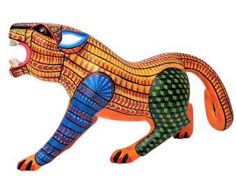 Jaguar Alebrije Handmade: Hand carved & intricately hand painted signed by artist from Oaxaca, MX item # MO20024