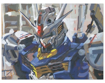 Gundam Aerial Art Print: Vibrant Mecha Illustration
