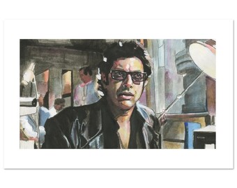Dr. Ian Malcolm Jeff Goldblum Art Print | Jurassic Park Life Finds a Way Poster