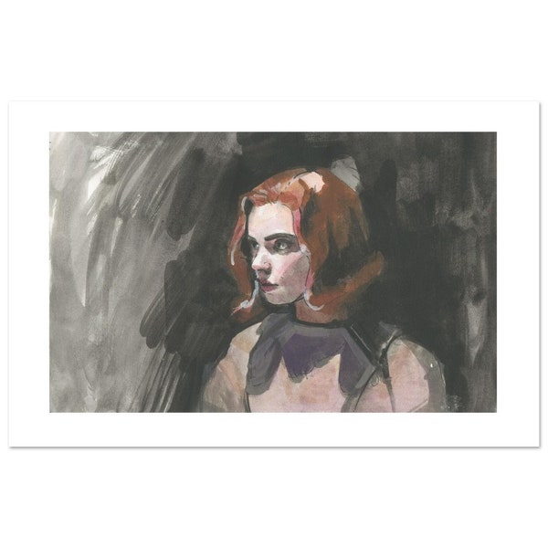 Queens Gambit Watercolor - Premium Semi-Glossy Print