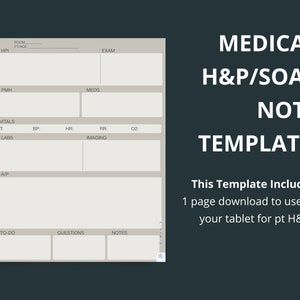 Medical Student/Resident H&P/SOAP Note Template for Inpatient Medicine