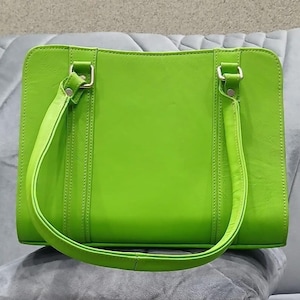 Handmade Parrot Green Leather Handbag, Leather Bag For Women, Handbag, Handmade Leather Bag, Elegant Leather Bag