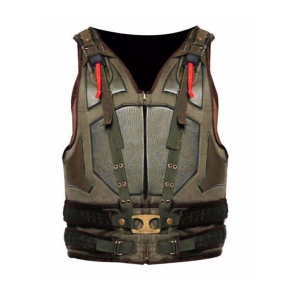 The Dark Knight Rises Tom Hardy Halloween Faux Leather Green Bane Tactical Vest Handmade