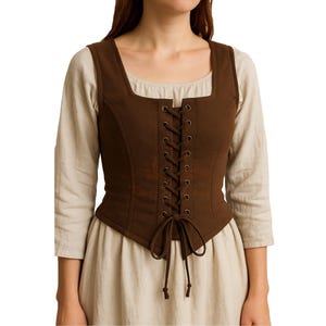 Handmade Women&#39;s Brown Medieval Suede Leather Vest | Medieval Cosplay Costume Vest | Renaissance Leather Vest | Medieval Gifts | Gifts