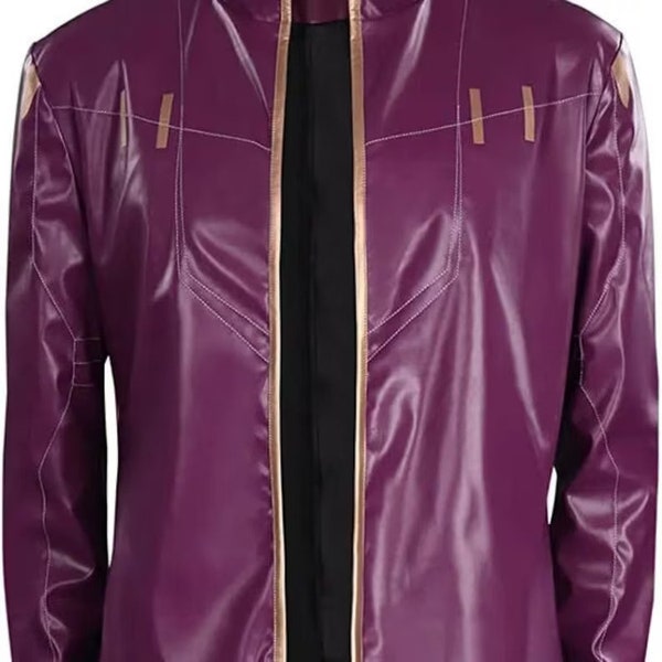 Star Lord T Challa Purple Leather Halloween Cosplay Jacket Handmade