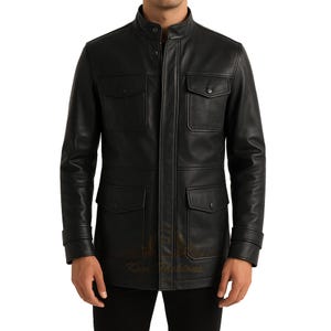 Handmade Men&#39;s Black Real Leather Jacket | 100% Real Leather Jacket | Biker Jacket Men | Halloween Cosplay Jacket | Gifts For Him | Gifts