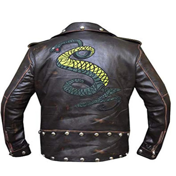 Handmade Fallout 3 Tunnel Snakes Rule Vintage Cafe Racer Real Leather & Synthetic Leather Mens Jacket