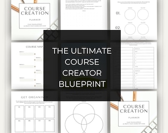 Course Creation, Coach Workbook, INSTANT DOWNLOAD, Create Online Course, Course Planner, Online Course Planner, 39 Pages, Course Blueprint