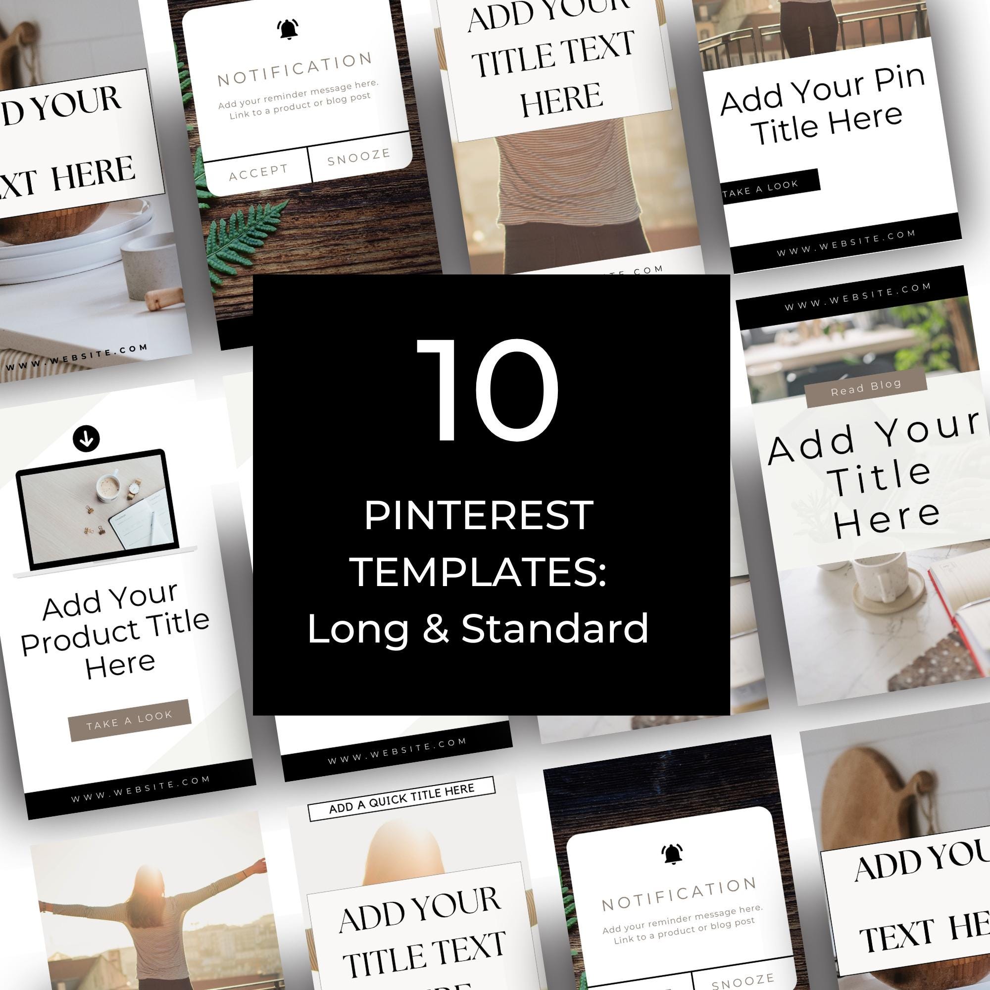 10 Pinterest Pin Designs for Product Promo | 2 Sizes | Templates | Pin ...