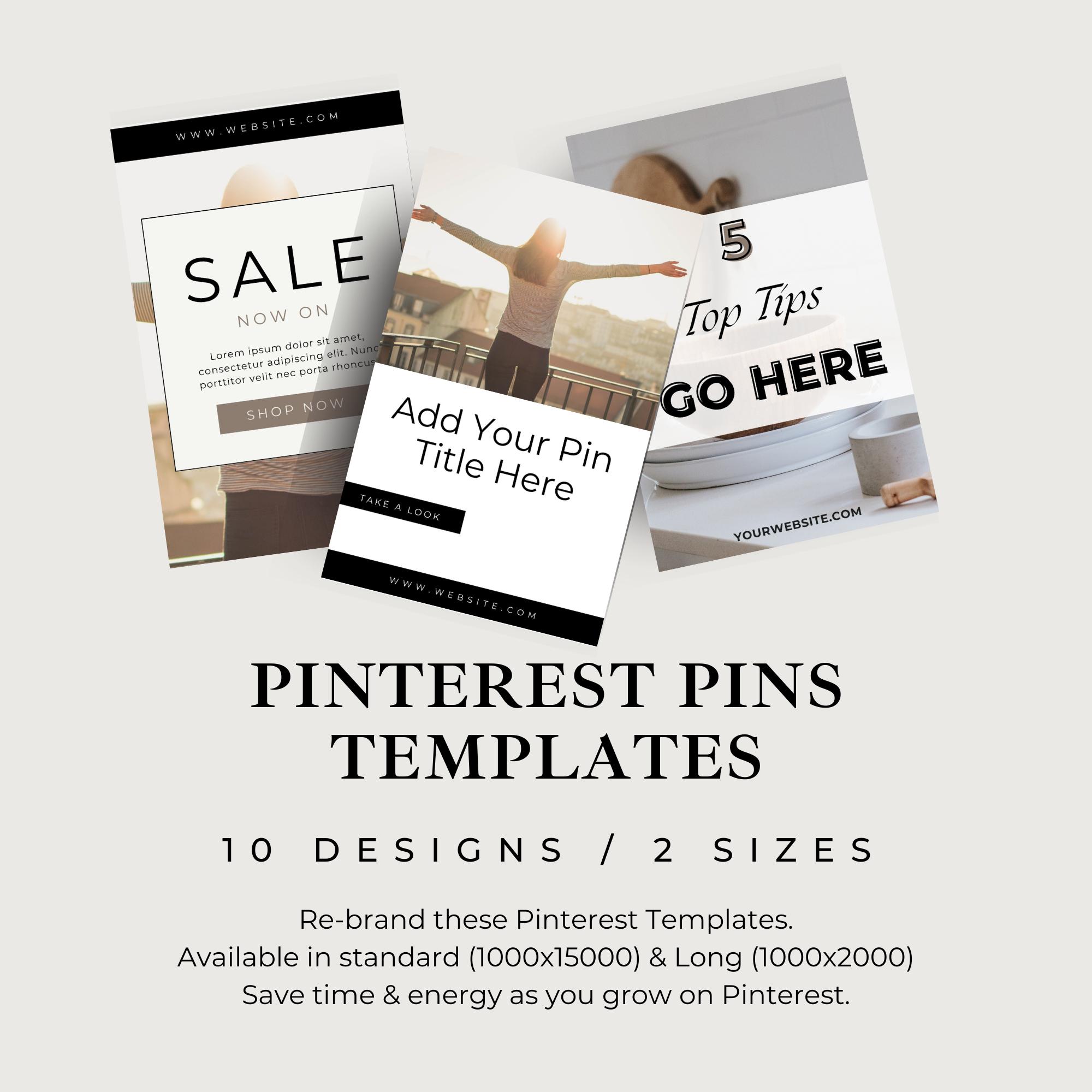 10 Pinterest Pin Designs for Product Promo | 2 Sizes | Templates | Pin ...