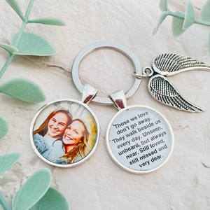 Personalised photo keyring bereavement memory loss - christmas gifts loss loved ones, family loss memorial remembrance mum dad grandparents