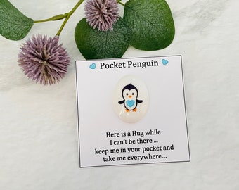 Pocket Penguin letterbox Hug Gift - Sentimental Keepsake , Sympathy , Comfort ,  thinking of you Friend