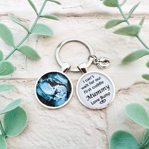 Personalized Baby Scan Photo Keyring: Expecting Mum Gift, Mummy To Be, Mothers Day, Birthday