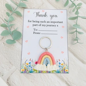 Teacher Gift Card, Rainbow Keyring, Thank You Gift