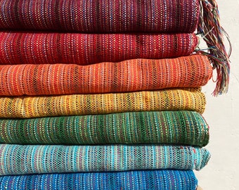 Mexicaanse rebozo Rayita colorida • kleurrijke basis en franje • 100% katoen • handgemaakt in Oaxaca