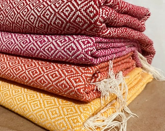 W MAGAZYNIE • Meksykański rebozo TUPIDO • 100% bawełny • ręcznie robiony w Oaxaca