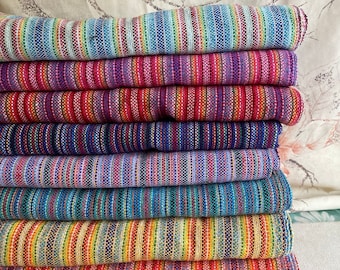 NEW COLORS • Mexican rebozo Rayita colorida • colorful base and fringe • 100% cotton • handmade in Oaxaca
