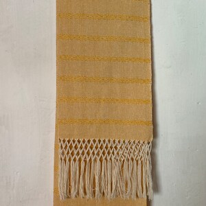 Rebozo mexicain Linea de nochebuena base et franges blanches 100 % coton fait main à Oaxaca image 8