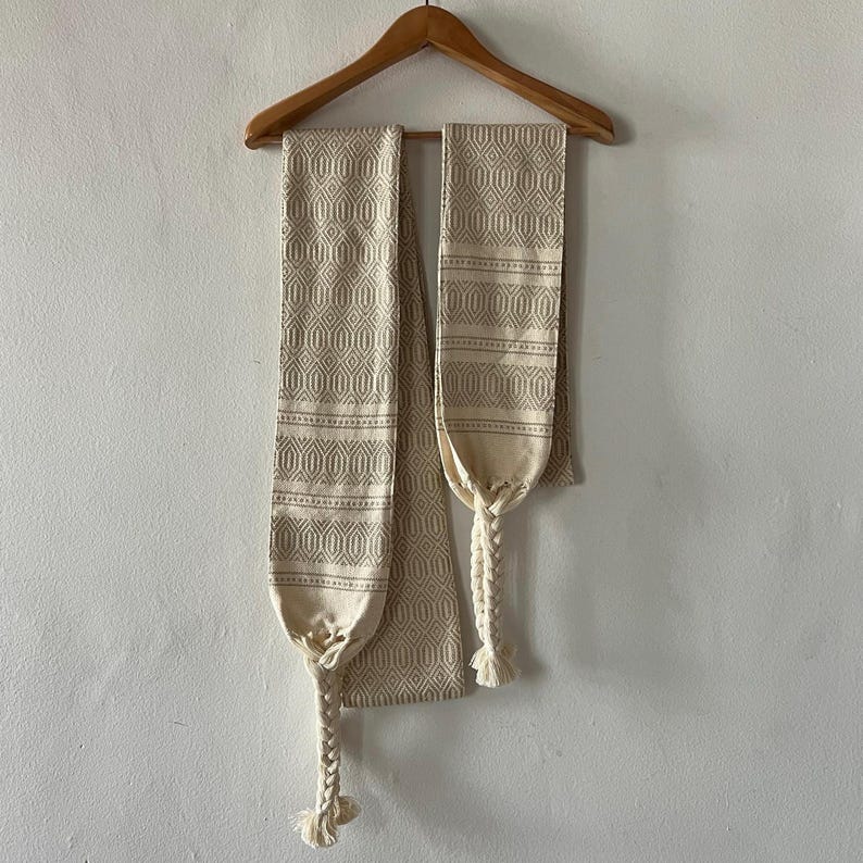 Mexican belt Faja PALMITA • 100% cotton • handmade in Oaxaca • two sizes image 4