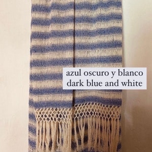 Mexican rebozo Calado thinner and lighter 100% cotton handmade in Oaxaca WHITE base and fringe zdjęcie 8