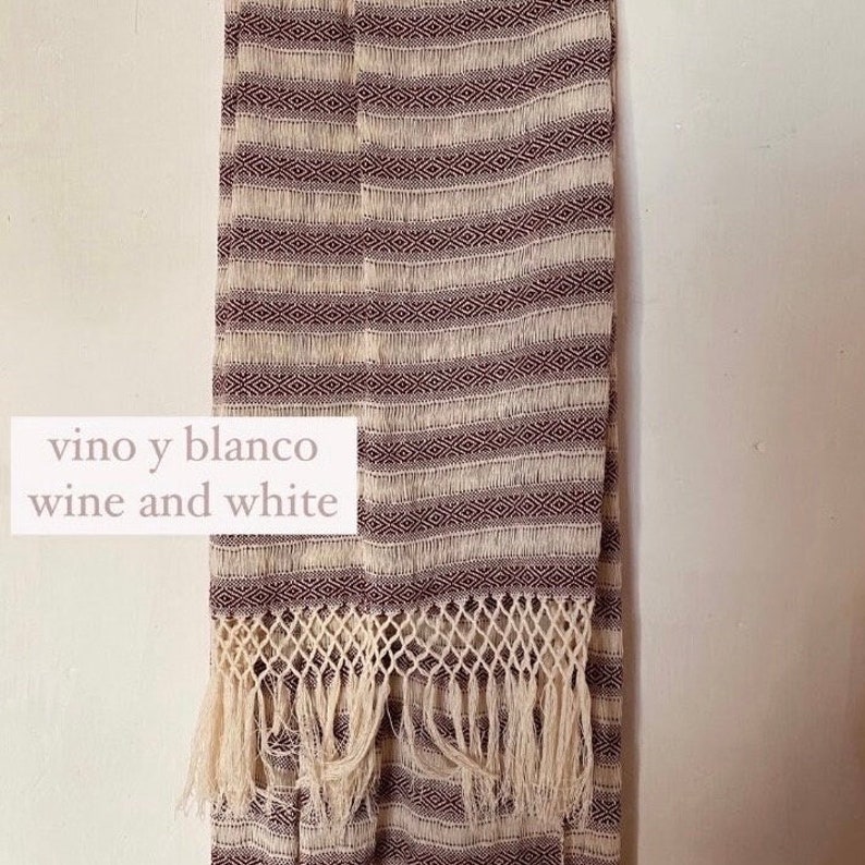 Mexican rebozo Calado thinner and lighter 100% cotton handmade in Oaxaca WHITE base and fringe zdjęcie 3
