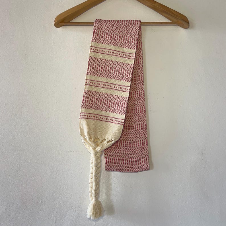 Mexican belt Faja PALMITA • 100% cotton • handmade in Oaxaca • two sizes image 7