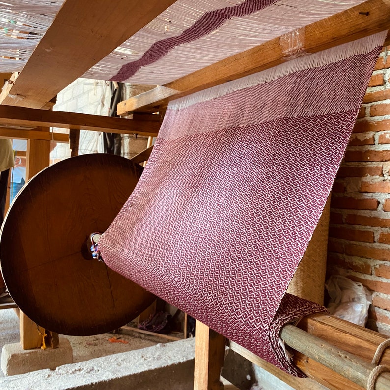 Rebozo mexicano Tupido Base y fleco BLANCO 100% algodón hecho a mano en Oaxaca imagen 6