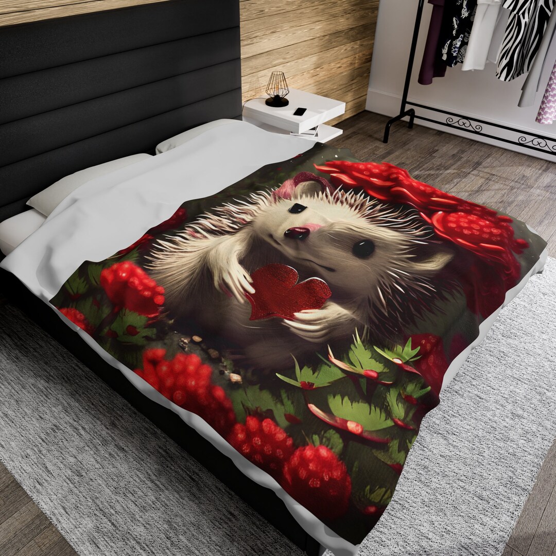 Plush Blanket Cute Hedgehog Blanket Home Decor Blanket Colorful