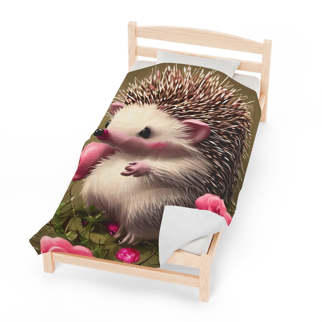 Plush Blanket Cute Hedgehog Blanket Home Decor Blanket Etsy