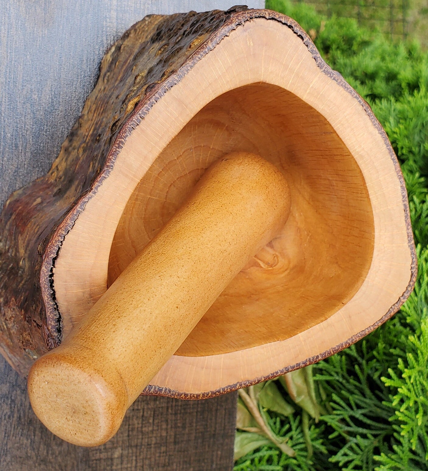 A Rare Natural Wood Mortar and Pestle Woodwork Arthandmade Etsy
