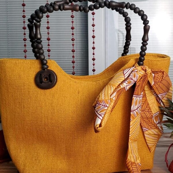 Wooden Handle Bag Etsy