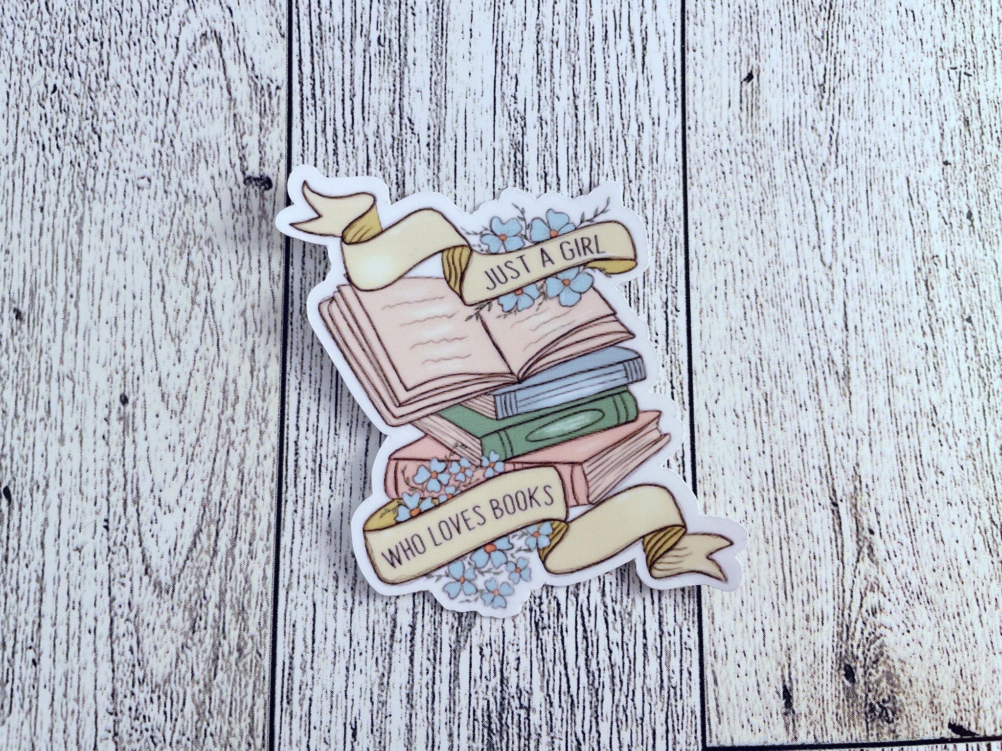 Just a Girl who Loves Books Vinyl Waterproof Sticker – Bella Rose