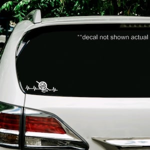 Crochet Heartbeat Vinyl Decal, Laptop Decal, Water bottle Decal