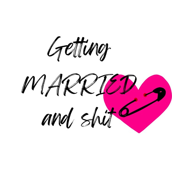 Edgy bachelorette logo bundle married and shit pink heart