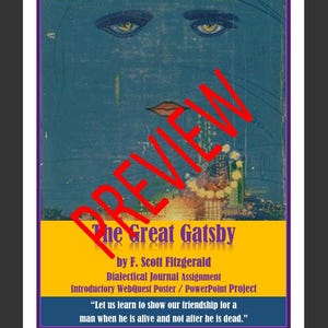 The Great Gatsby: Dialectical Journal, Mini-Lesson Units, Distance Learning, Grades 9-12, Homeschool, English Language Arts, Teaching